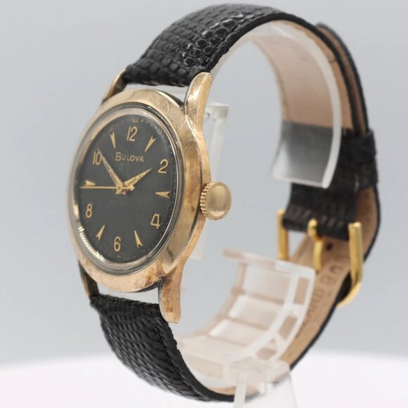 Vintage 34mm 1956 Bulova Tapestry Dial Men\'s Mechanical Wristwatch Gold Tone main image 4